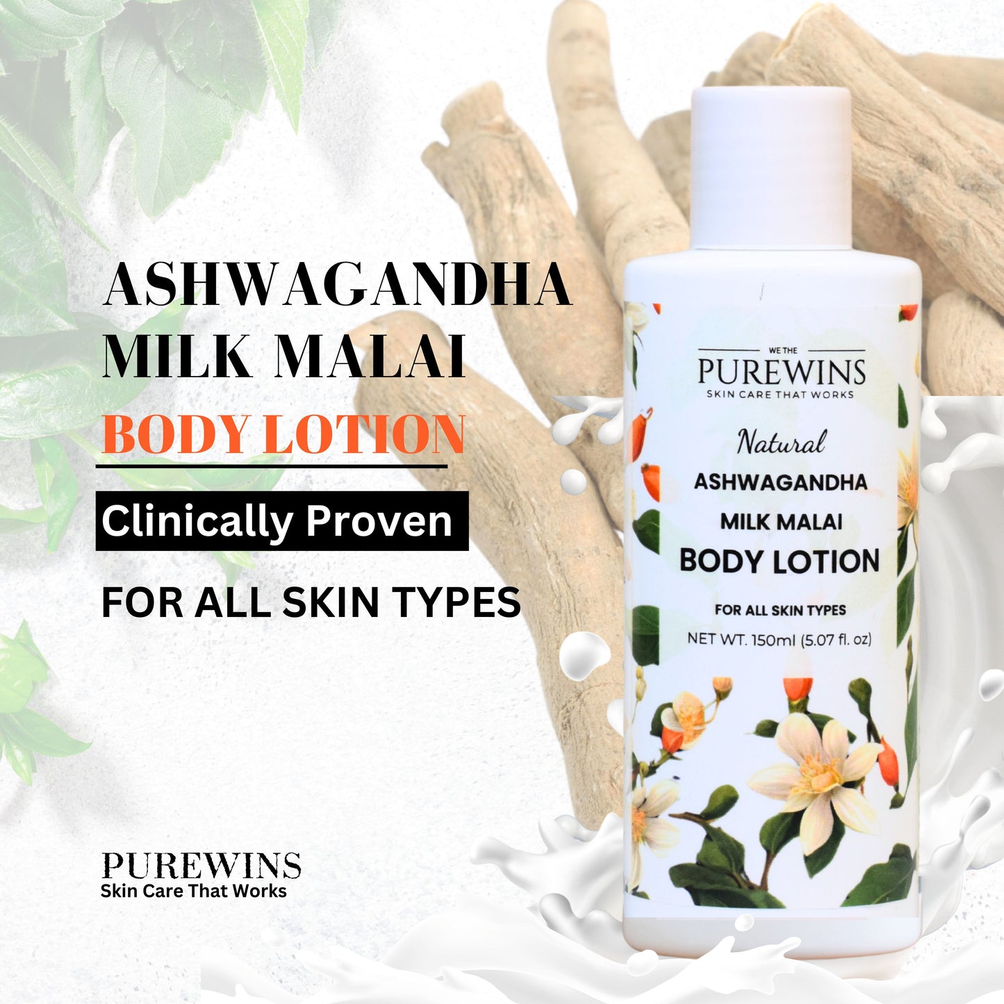 Natural Ashwagandha Milk Malai Body Lotion