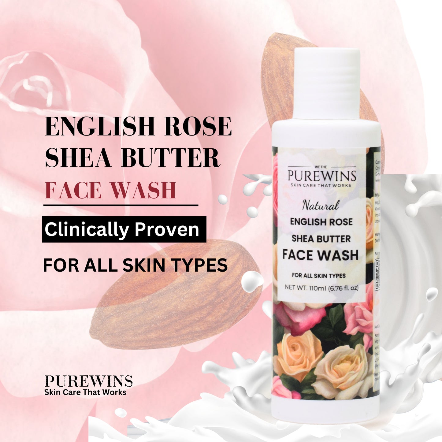 Natural English Rose Shea Butter Face Wash